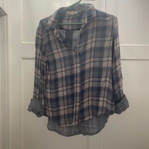 Soft casual plaid button down